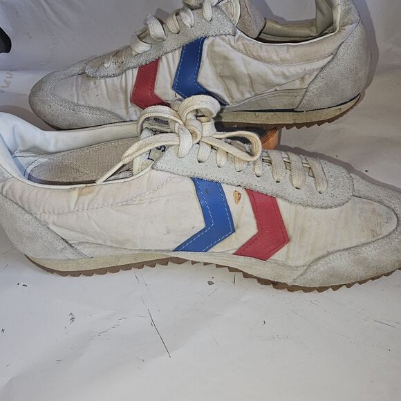 Vtg 1980's Korean VINTAGE RED White Athletic Shoes Size 10 - Picture 6 of 16